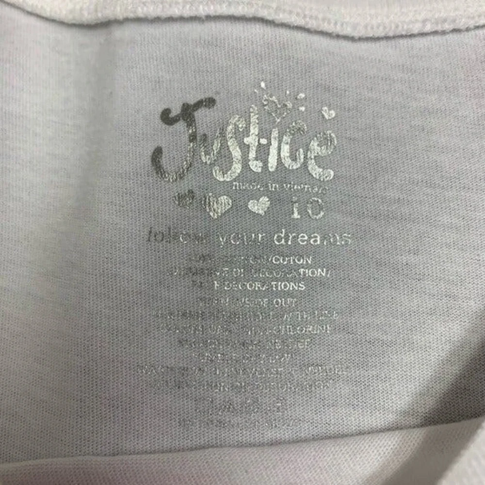 Justice Disney Frozen Elsa Future Queen Tee Girls 10 White Glitter Graphic Shirt
